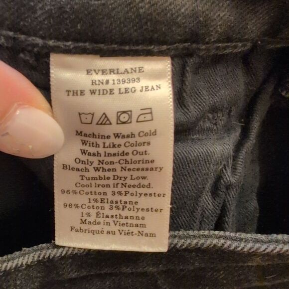Everlane The Wide Leg Jean Black Size 28 - Picture 6 of 9